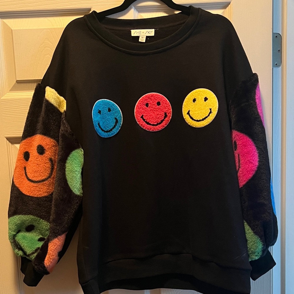 Colorful Smiley Face Sweatshirt